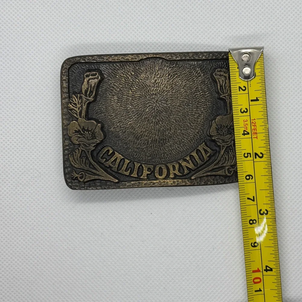 MAFCO California Poppy Belt Buckle Brass Heritage‎ Western Rodeo Trucker Vintage